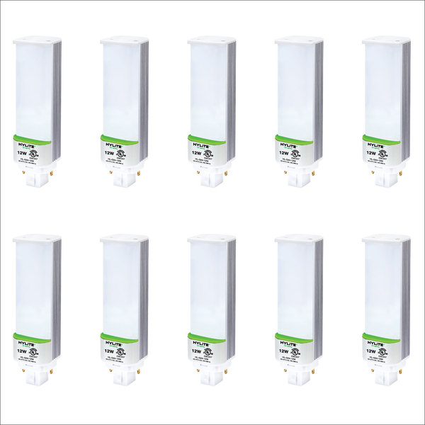 Hylite LED Repl Lamp for 32W/42W PL CFL, 12W, 1360 Lumens, 4000K, 10-Pack HL-G24-12W-40K